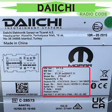 DAIICHI Radio Code For PEUGEOT BOXER LANCIA YPSILON FIAT FIORINO QUBO PUNTO