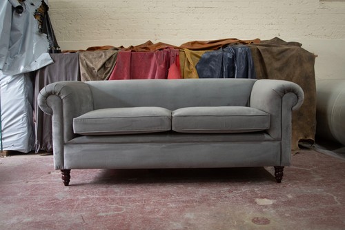 Seater light grey velvet - seater,