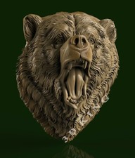 3D STL Model ANGRY BEAR HEAD 3