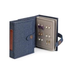 Little Book of Earrings Small Denim Jewellery Earring Organiser Travel Storage