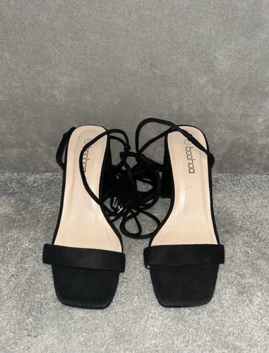 Black lace heels boohoo - black,