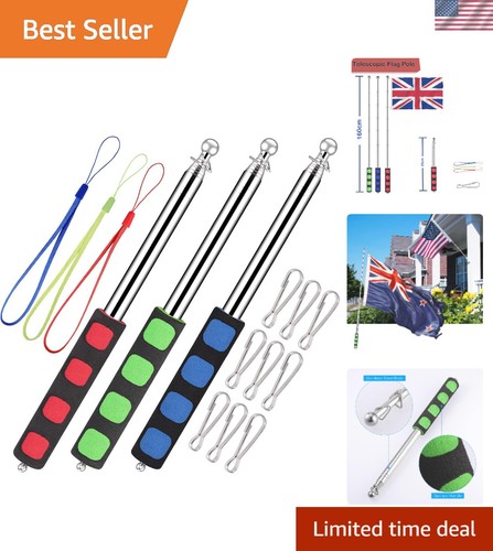 Portable camping flag poles - flag,