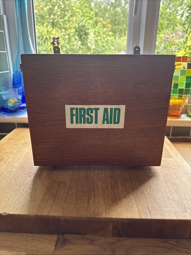 Vintage retro first aid wooden - aid,