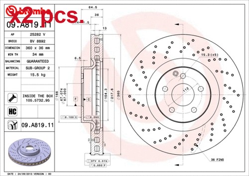 Pcs front brake disc rotos - front,