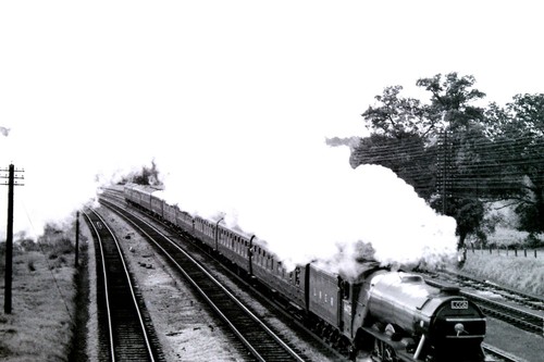 4472 steam locomotive - steam, (b/w