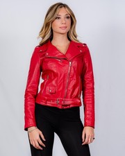 Women red leather nail real - women's,