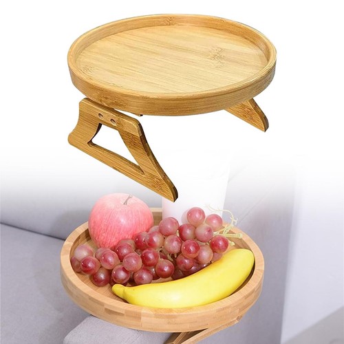 Foldable bamboo sofa tray - bamboo,