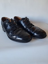 Ghillie Brogues, Thistle Leather Goodyear Welted Black, Kilt Shoes UK7