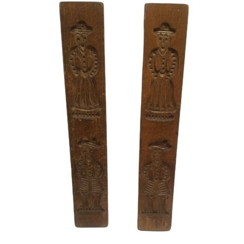 Pair vintage carved wooden - pair, of