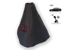 Gear Stick Gaiter For Saab 9-3 2003+ Perforated Leather Red Embroidery