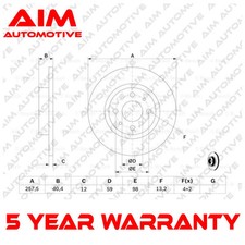 Brake Disc Front AIM Fits Fiat