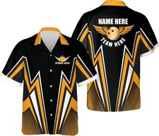Custom Name Funny Bowling Hawaiian Shirt, Personalized Retro Bowling Shirts