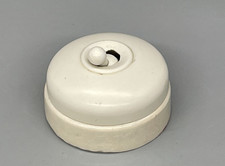 Vintage Crabtree Vitreous 1 Gang 1 Way Bakelite & Ceramic Toggle Light Switch