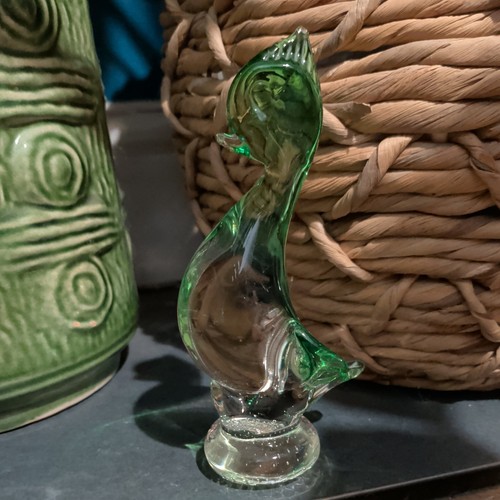 Vintage glass duck figurine - vintage,