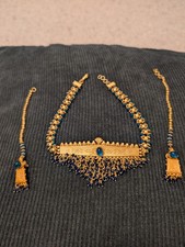 Gold and Blue Indian jewellery