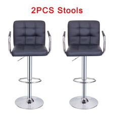 1/2pcs Faux Leather Bar Stools Breakfast Kitchen Chair Chrome Swivel Bar Stool