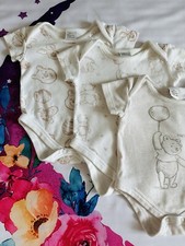 3 Pack Bodysuits Disney Baby Boys Girls 0-3m Winnie The Pooh Character