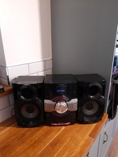 Panasonic SA-AKX16 CD Player MP3 Black Stereo System + Speakers Tested Working 