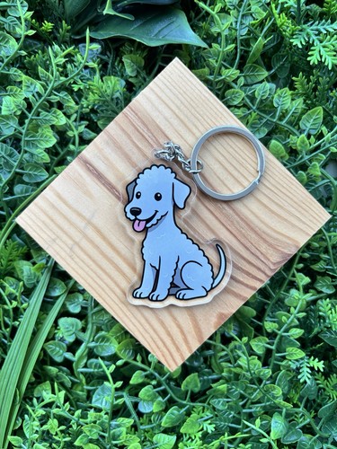 Bedlington terrier dog keyring - bedlington,