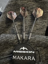 Mission Makara Tungsten Darts 22g Steel Tip boxed with stand.  