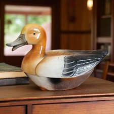 Michel Caugant Ceramic Pate / Terrine Duck Shaped Dish -Vintage Handmade