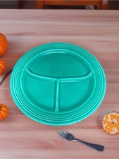 Vintage Fiesta / Fiestaware Original Green Divided Plate C. 1930s-50s (1 Of 2)