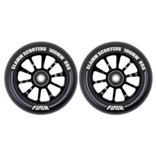 Slamm Flair 100mm Stunt Scooter Wheels - Pair + Abec 9 Bearings - Black/Black