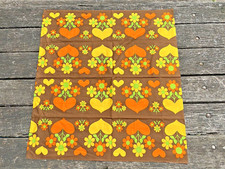 VINTAGE 60'S FLOWER POWER TABLE CLOTH COVERING MATERIAL CURTAINS VW CAMPER RETRO