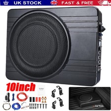 10'' Car Underseat Slim Amplifier Subwoofer Audio Amp Sub Bass Box Speaker 600W