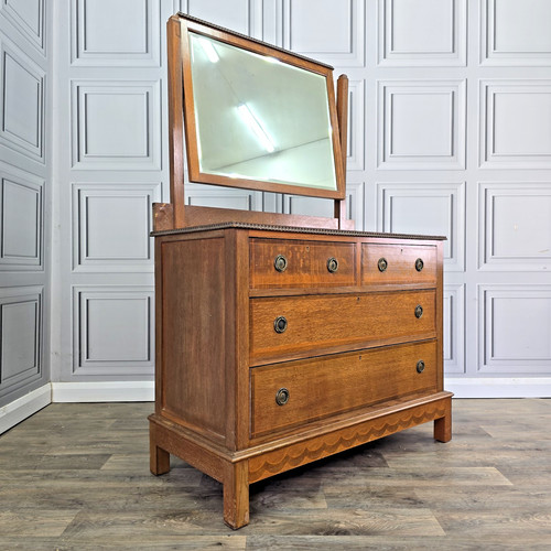 Antique oak dressing chest - oak,