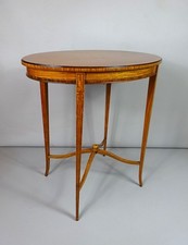 Antique Edwardian Satinwood Oval Ocassional Centre Table Excellent Condition