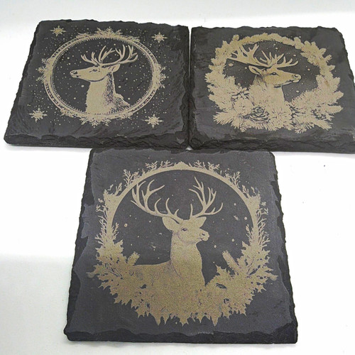 Slate stag christmas design - slate,