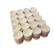 Wooden Egg Cups, Set of 20, Not Painted Made Of Natural Beech Wood
