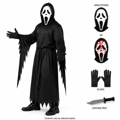 Kids scream ghost face cosplay - face,