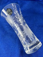 Lovely Stuart Crystal Vase With Daisy And Vine Pattern