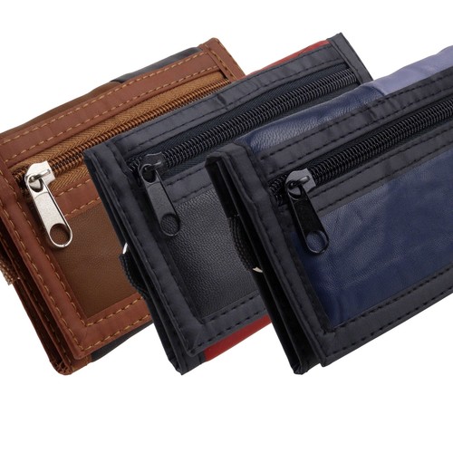 Mens boys leather tri fold - leather,