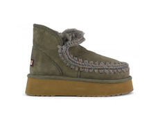 MOU Mini Eskimo Platform Bread Comfort Boots Warm Boots Shoes Green BKOL