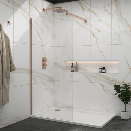 Brushed bronze walk - in, wet