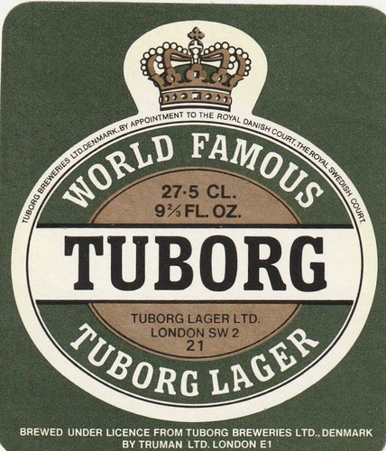 Beer bottle label - bottle, tuborg