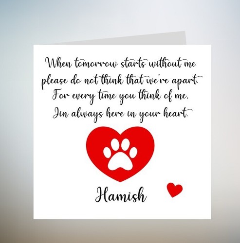 Pet loss card dog - card,, loss,