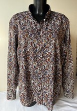 Easy Black Label Mens Paisley Long Sleeves Collared Shirt Button Up Sz XL