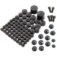 Black Nut & Bolt Cap Toppers Cover Kit for Harley-Davidson FXDB Street Bob 06-06