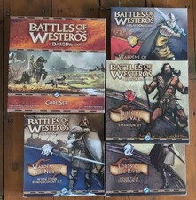 Battles of Westeros Board Game Core Set and 4 Expansion Sets FFG Game of Thrones