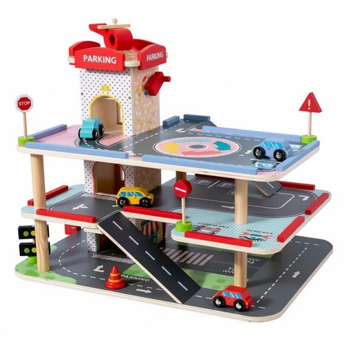 Wooden parking garage - parking, playset