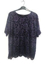 Ladies Women Blue Lace Top