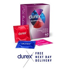Durex Surprise Me Mixed  Condoms Thin Thick Ribbed Dotted Condoms Pack of 40