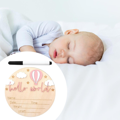 Wooden baby announcement sign - wooden,