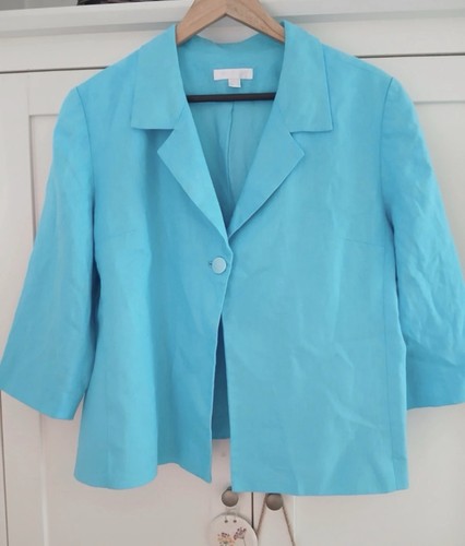 Turquoise cropped jacket - turquoise, 100%