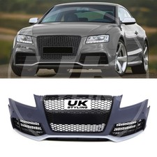 FRONT BUMPER RS5 STYLE PRIMED REPLACEMENT BLACK GRILLES FOR AUDI A5 S5 8T 08-12