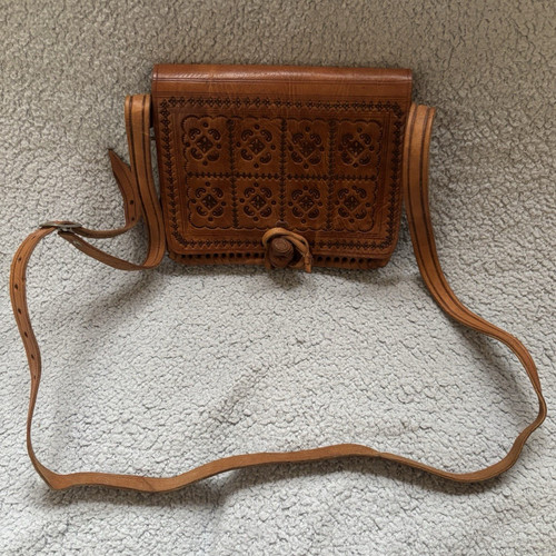 Vintage hand tooled leather - tooled,